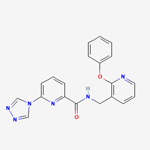 molecular formula C20H16N6O2 B5421161 N-[(2-phenoxypyridin-3-yl)methyl]-6-(4H-1,2,4-triazol-4-yl)pyridine-2-carboxamide 