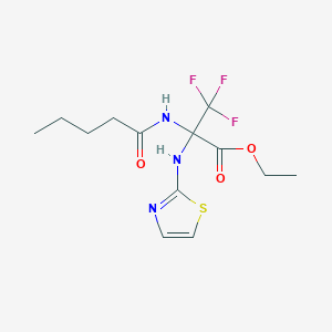molecular formula C13H18F3N3O3S B5421179 ETHYL 3,3,3-TRIFLUORO-2-PENTANAMIDO-2-[(1,3-THIAZOL-2-YL)AMINO]PROPANOATE 