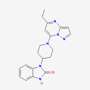 molecular formula C20H22N6O B5421183 1-[1-(5-ethylpyrazolo[1,5-a]pyrimidin-7-yl)-4-piperidinyl]-1,3-dihydro-2H-benzimidazol-2-one 