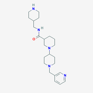 molecular formula C23H37N5O B5421189 N-(piperidin-4-ylmethyl)-1'-(pyridin-3-ylmethyl)-1,4'-bipiperidine-3-carboxamide 