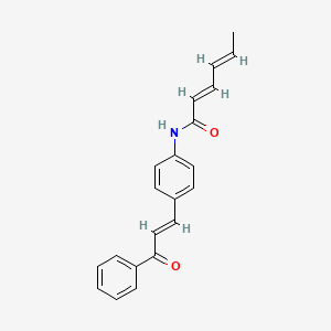 molecular formula C21H19NO2 B5421230 N-[4-(3-oxo-3-phenyl-1-propen-1-yl)phenyl]-2,4-hexadienamide 