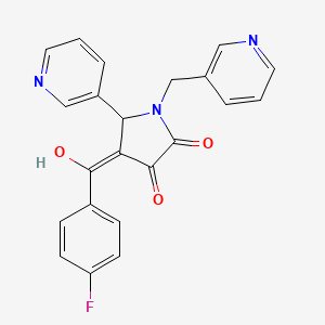 molecular formula C22H16FN3O3 B5421245 4-(4-fluorobenzoyl)-3-hydroxy-5-(pyridin-3-yl)-1-[(pyridin-3-yl)methyl]-2,5-dihydro-1H-pyrrol-2-one 