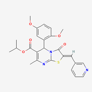 molecular formula C25H25N3O5S B5421247 isopropyl 5-(2,5-dimethoxyphenyl)-7-methyl-3-oxo-2-(3-pyridinylmethylene)-2,3-dihydro-5H-[1,3]thiazolo[3,2-a]pyrimidine-6-carboxylate 
