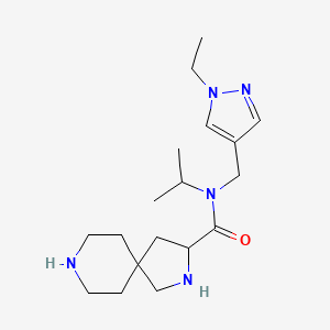 molecular formula C18H31N5O B5421276 N-[(1-ethyl-1H-pyrazol-4-yl)methyl]-N-isopropyl-2,8-diazaspiro[4.5]decane-3-carboxamide dihydrochloride 