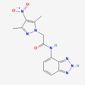 molecular formula C13H13N7O3 B5421294 N-(1H-1,2,3-BENZOTRIAZOL-7-YL)-2-(3,5-DIMETHYL-4-NITRO-1H-PYRAZOL-1-YL)ACETAMIDE 