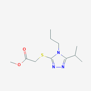 molecular formula C11H19N3O2S B5421347 METHYL 2-[(5-ISOPROPYL-4-PROPYL-4H-1,2,4-TRIAZOL-3-YL)SULFANYL]ACETATE 
