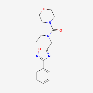 molecular formula C16H20N4O3 B5421388 N-ethyl-N-[(3-phenyl-1,2,4-oxadiazol-5-yl)methyl]morpholine-4-carboxamide 