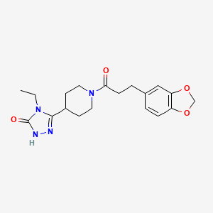 molecular formula C19H24N4O4 B5421395 5-{1-[3-(1,3-benzodioxol-5-yl)propanoyl]piperidin-4-yl}-4-ethyl-2,4-dihydro-3H-1,2,4-triazol-3-one 