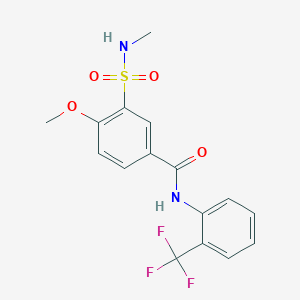 molecular formula C16H15F3N2O4S B5421423 4-methoxy-3-(methylsulfamoyl)-N-[2-(trifluoromethyl)phenyl]benzamide 