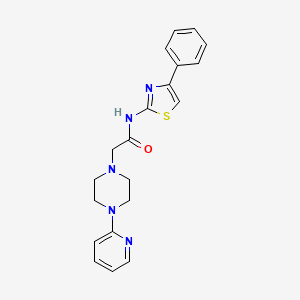 molecular formula C20H21N5OS B5421477 N-(4-phenyl-1,3-thiazol-2-yl)-2-[4-(2-pyridinyl)-1-piperazinyl]acetamide 