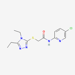 molecular formula C13H16ClN5OS B5421511 N-(5-CHLORO-2-PYRIDINYL)-2-[(4,5-DIETHYL-4H-1,2,4-TRIAZOL-3-YL)SULFANYL]ACETAMIDE 