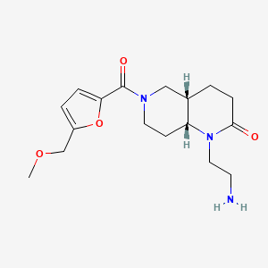 molecular formula C17H25N3O4 B5421581 rel-(4aS,8aR)-1-(2-aminoethyl)-6-[5-(methoxymethyl)-2-furoyl]octahydro-1,6-naphthyridin-2(1H)-one hydrochloride 