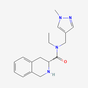 molecular formula C17H22N4O B5421625 (3R)-N-ethyl-N-[(1-methyl-1H-pyrazol-4-yl)methyl]-1,2,3,4-tetrahydro-3-isoquinolinecarboxamide hydrochloride 