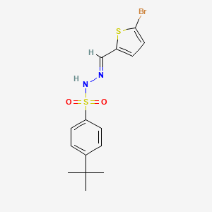 molecular formula C15H17BrN2O2S2 B5421714 N'-[(5-bromo-2-thienyl)methylene]-4-tert-butylbenzenesulfonohydrazide 