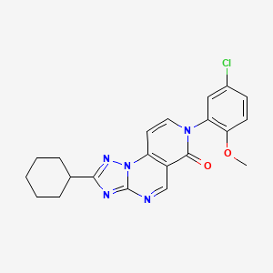 molecular formula C21H20ClN5O2 B5421779 7-(5-chloro-2-methoxyphenyl)-2-cyclohexylpyrido[3,4-e][1,2,4]triazolo[1,5-a]pyrimidin-6(7H)-one 