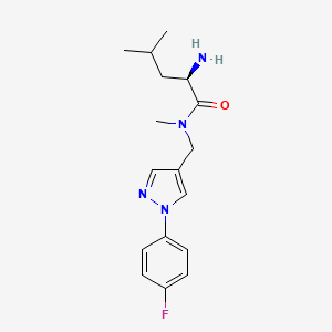 molecular formula C17H23FN4O B5421802 N~1~-{[1-(4-fluorophenyl)-1H-pyrazol-4-yl]methyl}-N~1~-methyl-D-leucinamide 