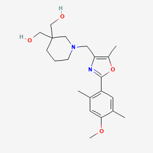 molecular formula C21H30N2O4 B5421816 (1-{[2-(4-methoxy-2,5-dimethylphenyl)-5-methyl-1,3-oxazol-4-yl]methyl}piperidine-3,3-diyl)dimethanol 
