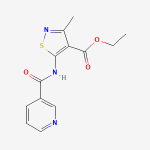 molecular formula C13H13N3O3S B5421943 ETHYL 3-METHYL-5-[(3-PYRIDYLCARBONYL)AMINO]-4-ISOTHIAZOLECARBOXYLATE 