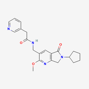 molecular formula C21H24N4O3 B5421963 N-[(6-cyclopentyl-2-methoxy-5-oxo-6,7-dihydro-5H-pyrrolo[3,4-b]pyridin-3-yl)methyl]-2-pyridin-3-ylacetamide 