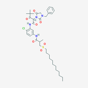 1-Imidazolidineacetamide, N-[2-chloro-5-[[3-(dodecylsulfonyl)-2-methyl-1-oxopropyl]amino]phenyl]-alpha-(2,2-dimethyl-1-oxopropyl)-2,5-dioxo-3-(phenylmethyl)-