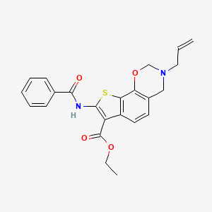 molecular formula C23H22N2O4S B5422000 ethyl 3-allyl-8-(benzoylamino)-3,4-dihydro-2H-thieno[3,2-h][1,3]benzoxazine-7-carboxylate 