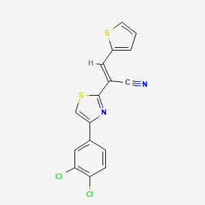 molecular formula C16H8Cl2N2S2 B5422067 2-[4-(3,4-dichlorophenyl)-1,3-thiazol-2-yl]-3-(2-thienyl)acrylonitrile 