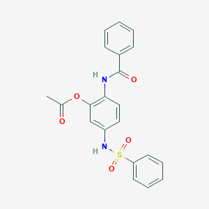 Benzamide, N-[2-(acetyloxy)-4-[(phenylsulfonyl)amino]phenyl]-