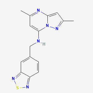 molecular formula C15H14N6S B5422170 N-(2,1,3-benzothiadiazol-5-ylmethyl)-2,5-dimethylpyrazolo[1,5-a]pyrimidin-7-amine 