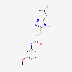 molecular formula C16H22N4O2S B5422183 N-(3-methoxyphenyl)-2-[[4-methyl-5-(2-methylpropyl)-1,2,4-triazol-3-yl]sulfanyl]acetamide 