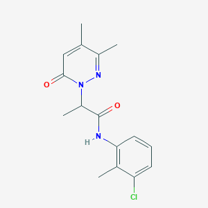 molecular formula C16H18ClN3O2 B5422214 N-(3-chloro-2-methylphenyl)-2-(3,4-dimethyl-6-oxo-1(6H)-pyridazinyl)propanamide 