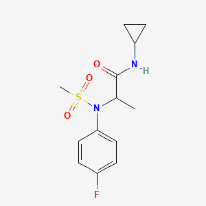 molecular formula C13H17FN2O3S B5422235 N~1~-cyclopropyl-N~2~-(4-fluorophenyl)-N~2~-(methylsulfonyl)alaninamide 