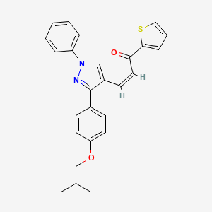 molecular formula C26H24N2O2S B5422245 (Z)-3-[3-[4-(2-methylpropoxy)phenyl]-1-phenylpyrazol-4-yl]-1-thiophen-2-ylprop-2-en-1-one 
