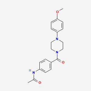 molecular formula C20H23N3O3 B5422261 N~1~-(4-{[4-(4-METHOXYPHENYL)PIPERAZINO]CARBONYL}PHENYL)ACETAMIDE 