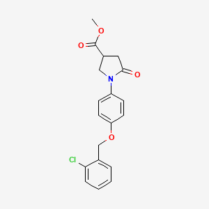 molecular formula C19H18ClNO4 B5422476 methyl 1-{4-[(2-chlorobenzyl)oxy]phenyl}-5-oxo-3-pyrrolidinecarboxylate 