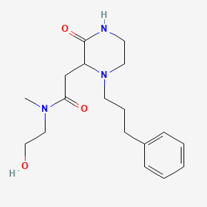 molecular formula C18H27N3O3 B5422498 N-(2-hydroxyethyl)-N-methyl-2-[3-oxo-1-(3-phenylpropyl)-2-piperazinyl]acetamide 