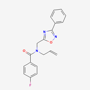 molecular formula C19H16FN3O2 B5422503 N-allyl-4-fluoro-N-[(3-phenyl-1,2,4-oxadiazol-5-yl)methyl]benzamide 