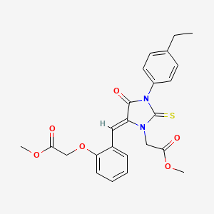 molecular formula C24H24N2O6S B5422624 methyl {3-(4-ethylphenyl)-5-[2-(2-methoxy-2-oxoethoxy)benzylidene]-4-oxo-2-thioxo-1-imidazolidinyl}acetate 