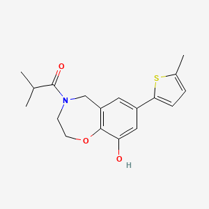 molecular formula C18H21NO3S B5422652 4-isobutyryl-7-(5-methyl-2-thienyl)-2,3,4,5-tetrahydro-1,4-benzoxazepin-9-ol 