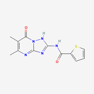 molecular formula C12H11N5O2S B5422683 N-{7-HYDROXY-5,6-DIMETHYL-[1,2,4]TRIAZOLO[1,5-A]PYRIMIDIN-2-YL}THIOPHENE-2-CARBOXAMIDE 