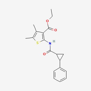 molecular formula C19H21NO3S B5422726 ETHYL 4,5-DIMETHYL-2-(2-PHENYLCYCLOPROPANEAMIDO)THIOPHENE-3-CARBOXYLATE 