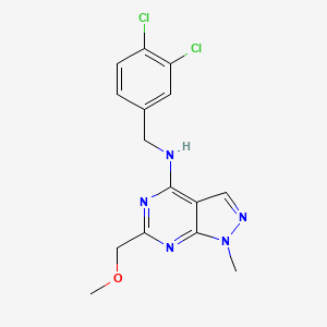 molecular formula C15H15Cl2N5O B5422802 N-(3,4-dichlorobenzyl)-6-(methoxymethyl)-1-methyl-1H-pyrazolo[3,4-d]pyrimidin-4-amine 
