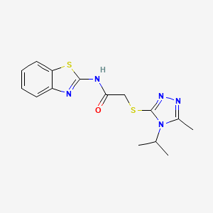 molecular formula C15H17N5OS2 B5422849 N-(1,3-BENZOTHIAZOL-2-YL)-2-[(4-ISOPROPYL-5-METHYL-4H-1,2,4-TRIAZOL-3-YL)SULFANYL]ACETAMIDE 