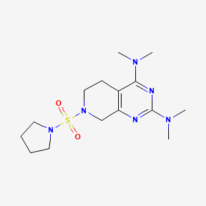 molecular formula C15H26N6O2S B5422853 N,N,N',N'-tetramethyl-7-(pyrrolidin-1-ylsulfonyl)-5,6,7,8-tetrahydropyrido[3,4-d]pyrimidine-2,4-diamine 