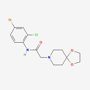 molecular formula C15H18BrClN2O3 B5422956 N-(4-bromo-2-chlorophenyl)-2-(1,4-dioxa-8-azaspiro[4.5]dec-8-yl)acetamide 