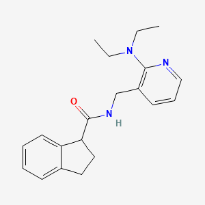 molecular formula C20H25N3O B5422967 N-{[2-(diethylamino)pyridin-3-yl]methyl}indane-1-carboxamide 