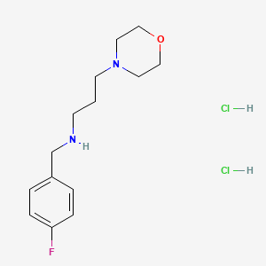 molecular formula C14H23Cl2FN2O B5423011 N-[(4-fluorophenyl)methyl]-3-morpholin-4-ylpropan-1-amine;dihydrochloride 