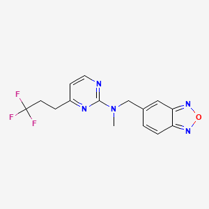 molecular formula C15H14F3N5O B5423057 N-(2,1,3-benzoxadiazol-5-ylmethyl)-N-methyl-4-(3,3,3-trifluoropropyl)pyrimidin-2-amine 