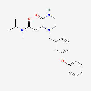 molecular formula C23H29N3O3 B5423078 N-isopropyl-N-methyl-2-[3-oxo-1-(3-phenoxybenzyl)-2-piperazinyl]acetamide 