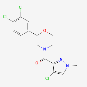 molecular formula C15H14Cl3N3O2 B5423113 4-[(4-chloro-1-methyl-1H-pyrazol-3-yl)carbonyl]-2-(3,4-dichlorophenyl)morpholine 