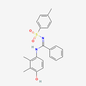 molecular formula C22H22N2O3S B5423172 N-(4-hydroxy-2,3-dimethylphenyl)-N'-[(4-methylphenyl)sulfonyl]benzenecarboximidamide 